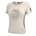 ducati Ladies Meccanica s/slv T-Shirt Cream