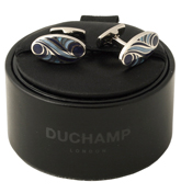 Duchamp Blue Oval Cocoon Enamel Cufflinks