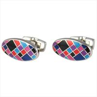 Duchamp Celeste Retro Squares Cufflinks by