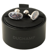 Duchamp Floral Paisley Enamel Cufflinks