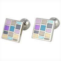 Duchamp Gunmetal Asymetric Harlequin Cufflinks by