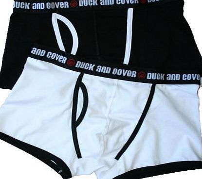 Duck and Cover mens 2-pack keyhole trunk, black/white medium