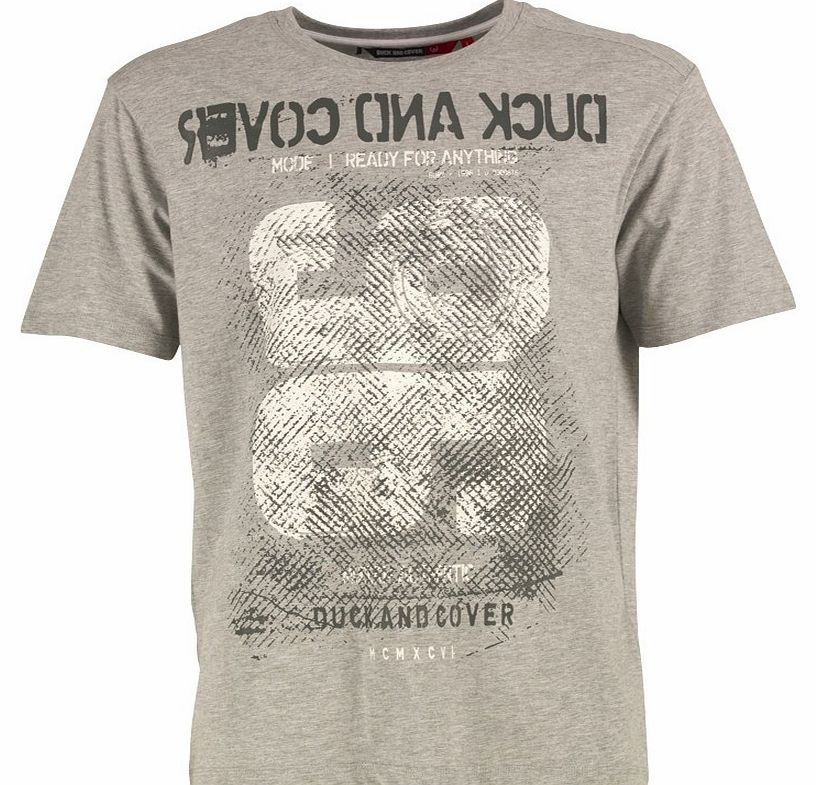 Duck and Cover Mens Gluck T-Shirt Light Grey Marl