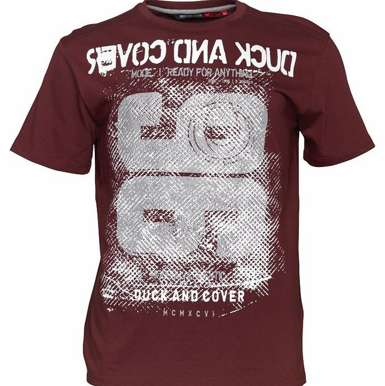 Duck and Cover Mens Gluck T-Shirt Oxblood