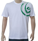 Duck and Cover White T-Shirt with Green Logo
