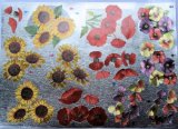 A4 3D step by step Dufex die cut decoupage sheet - sunflowers, poppies and pansies