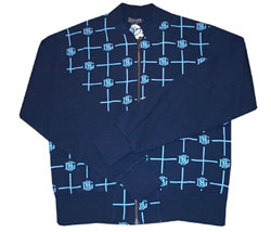 Duffer Navy Zip thru logo print front sweat