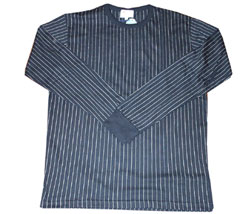 Pinstripe egyptian cotton long sleeved t-shirt