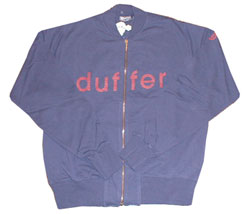 Zip thru printed DUFFER logo sweat