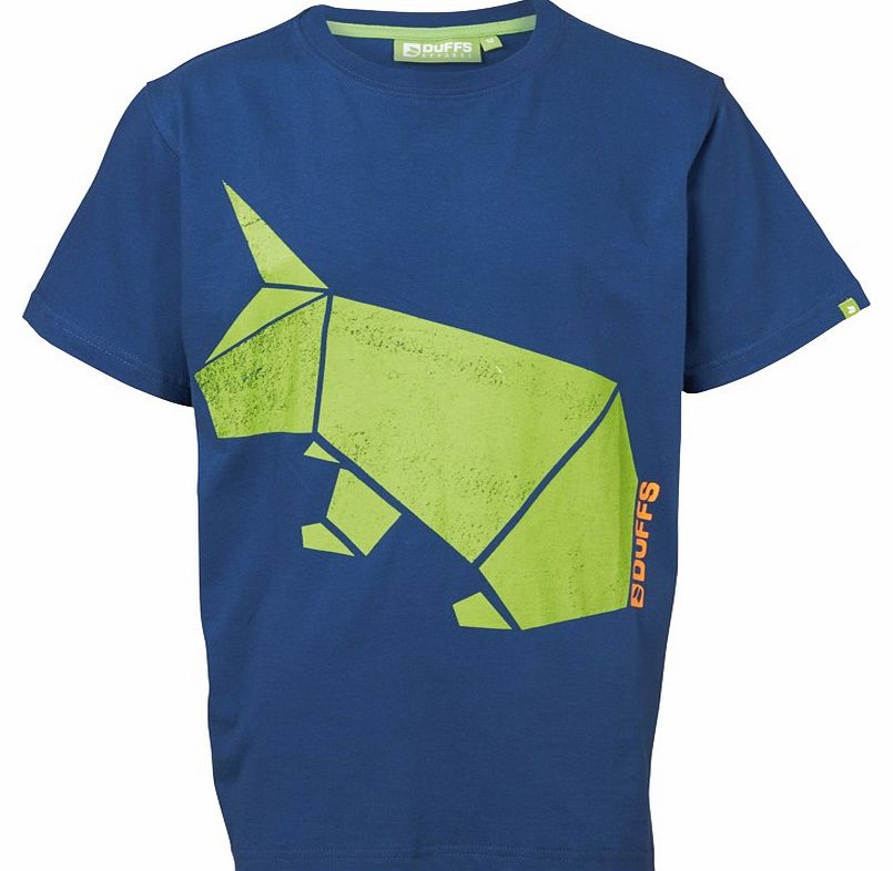 Duffs Junior Block Bunny T-Shirt Navy
