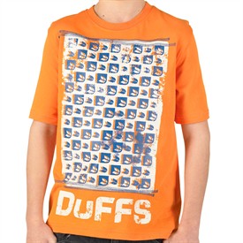 Duffs Junior Checked Stitch T-Shirt Orange