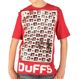 Duffs Junior Checked Stitch T-Shirt Red