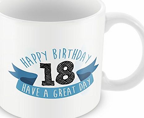 Happy 18th Birthday Mug - Gift Idea BLUE Boys/Mens #42