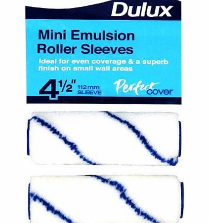 Dulux Twin Pack Dulux Emulsion Perfect Cover Paint Roller Sleeves 112mm DIY