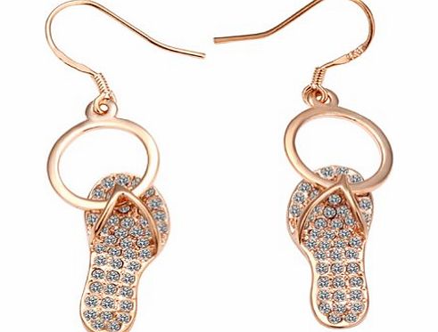 DUMAN Shoes Earring 18ct gold plated earrings, Fashion jewellery, nickel free, plating platinum, Swarovski Elements Crystal Rhinestone