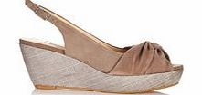 Dune Geneva taupe suede wedges