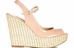 Dune Grovehurst nude leather wedges