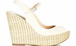 Dune Grovehurst off-white leather wedges