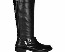 Tailor black leather buckle boots