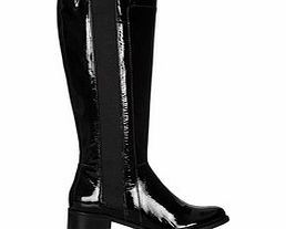 Thorpe black patent leather boots