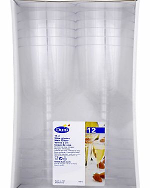 Disposable Plastic Wine Glasses, Clear, 12 pcs