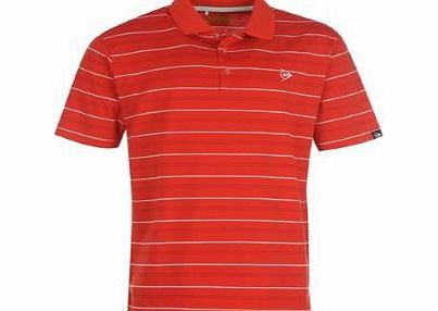 Dunlop Stripe Polo Shirt Mens Red Extra Lge