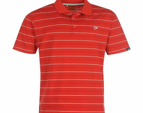 Dunlop Stripe Polo Shirt Mens Red L