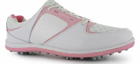 Women Biomimetic 100 Mesh Ladies Golf Shoes White/Pink UK 7