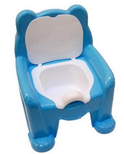 Dunya Deluxe Blue Teddy Bear Kids Potty Training Seat Chair With Removable Potty Lid