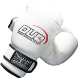 10oz WHITE DUO A/L Muay Thai Kickboxing Boxing Gloves