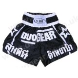 DUO GEAR L BLAC * DUO STARS * Muay Thai Kickboxing Boxing Shorts