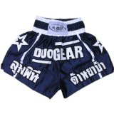 DUO GEAR M NAVY * DUO STARS * Muay Thai Kickboxing Boxing Shorts