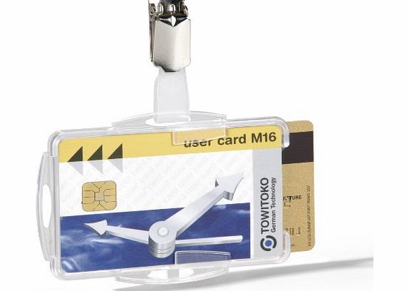 Durable 8218/19 Dual Security Pass Holder Transparent (Pack of 25)