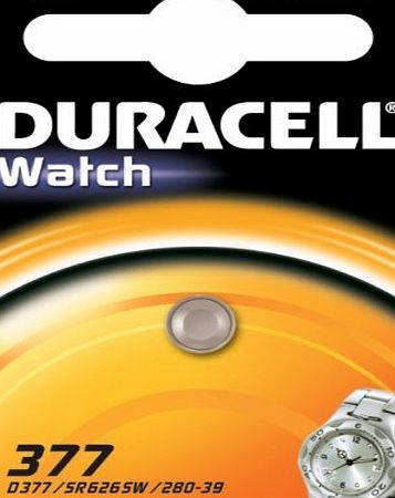 Duracell 377 SR626SW SB-AW AG4 1.55v Silver Oxide Watch Battery (DESIGN 1, 2)
