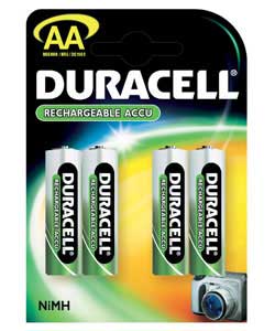 Duracell AA Ni-Nh Rechargeable Batteries - 4 Pack