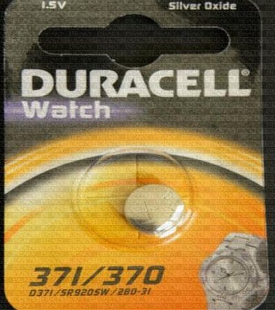 Duracell One (1) X Duracell 371 SR920SW SB-AN Silver Oxide Watch Battery 1.55v Blister Packed