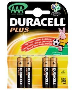 Duracell Plus AAA Batteries - 4 Pack