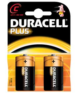 Duracell Plus C Batteries - 2 Pack