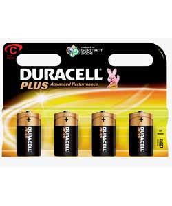 Duracell Plus C Batteries - 4 Pack