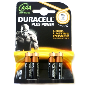 Duracell Plus Power AAA Batteries 4 Pack