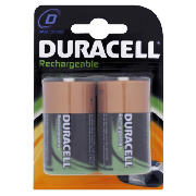 Duracell Rechargable D 2 Pack 750 mAh Batteries