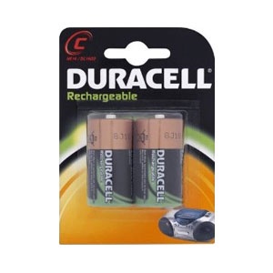 Duracell Rechargeable 2200mAh C Batteries - Twin