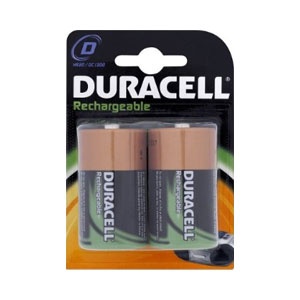 Duracell Rechargeable 2200mAh D Batteries - Twin