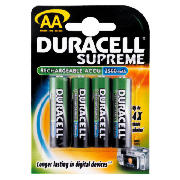 Duracell Rechargeable Batteries AA 4 2500 Mah