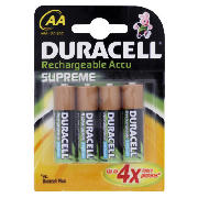 Duracell Supreme Rechargable AA 4 Pack 2450 mAh