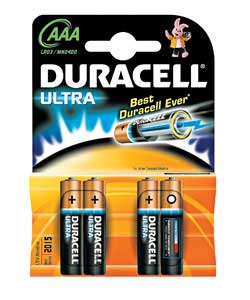 Duracell Ultra M3 AAA Batteries - 4 Pack