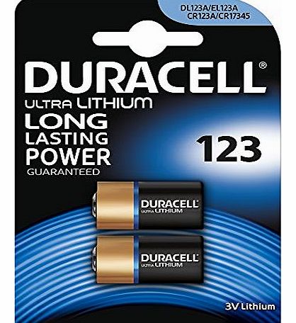 Duracell Ultra Photo DL123 3 V Lithium Batteries - Pack of 2