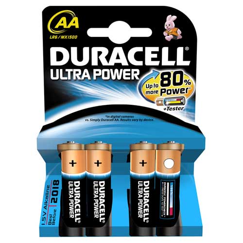 Duracell Ultra Power AA Batteries Pack of 4