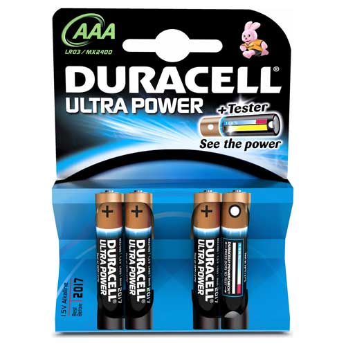 Duracell Ultra Power AAA Batteries Pack of 4