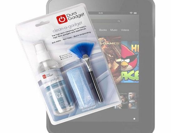 DURAGADGET Anti-Static LCD Touch Screen Cleaning Kit With Anti Static Care Brush amp; Cleaning Liquid For Dell Venue 8, TabletExpress Allwinner A20 amp; DMG T909 Tablets